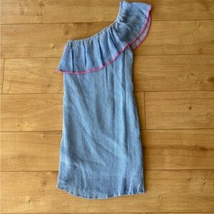 Lilly Pulitzer Emmeline One Shoulder Mini Dress Lapis Blue Ruffle XXS